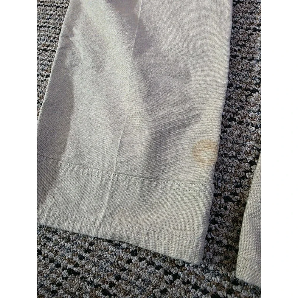 Cabelas Hiking Pants Mens 40X30 Spell Out Logo Cargo Beige Lycra T400 Work Camp